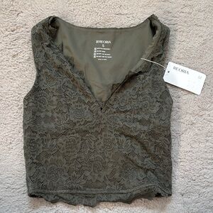 ReoRia Green Embellished Fitted Tank Top
